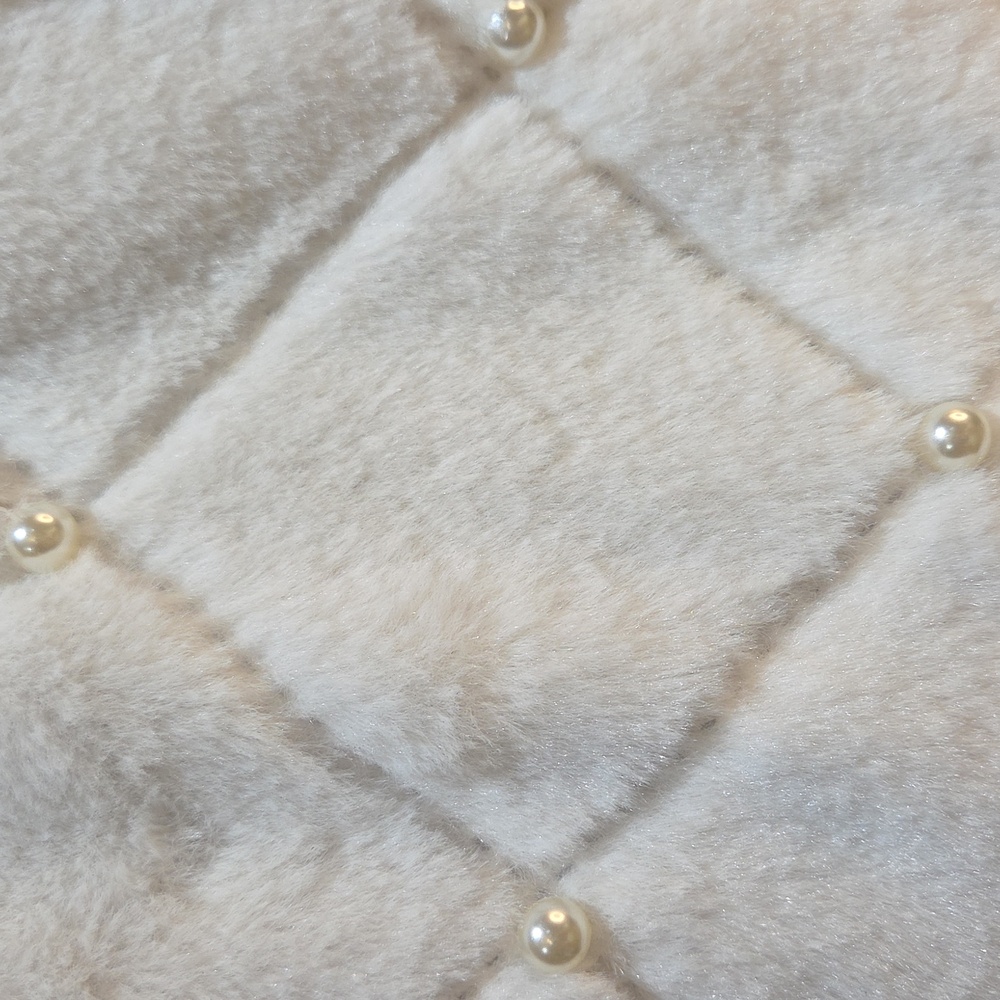 Nwt XL Sabrina Lauren Cozy Cream Teddy Jacket for Women With Pearls - Picture 8 of 17